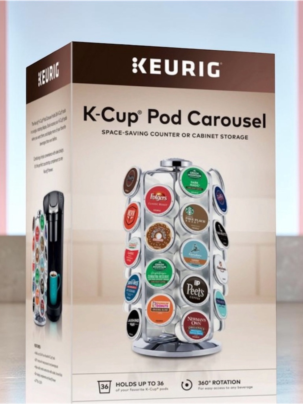 Keurig Chrome K-Cup Pod Carousel with Assorted Colored Pod Tops